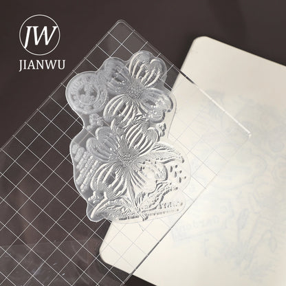 JIANWUVintage Butterfly Flower Label Character Landscape Material Collage Transparent Silicone Stamp Creative Journal Stationery