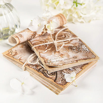 30pcs Vintage Art paper Materials Lace paper Scrapbook Materials DIY Photo Album Collage Journal Creative Stationery paper
