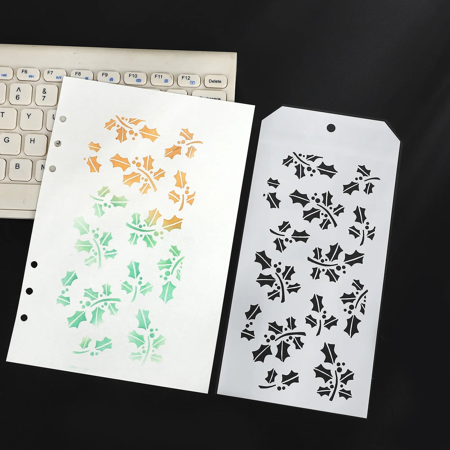JIANWU Vintage Plant Flower Snowflake Halloween Christmas Material Embossed Stencil Masking Sheet Creative Journal Stationery