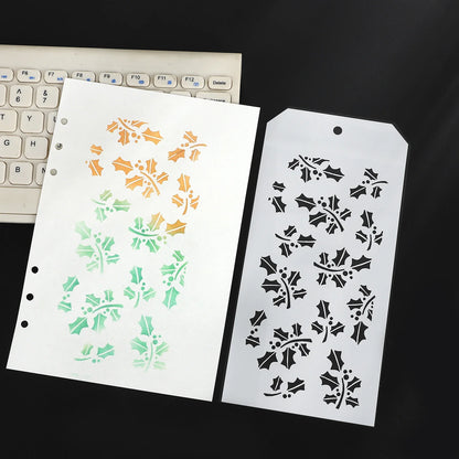 JIANWU Vintage Plant Flower Snowflake Halloween Christmas Material Embossed Stencil Masking Sheet Creative Journal Stationery