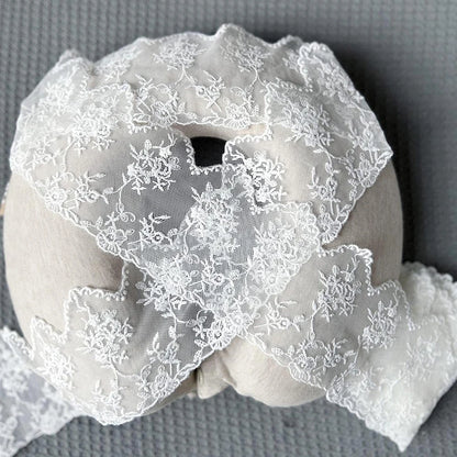 1 Yard Water-Soluble Ruffle Black White Flower Embroidery Lace Trim Fabric For Wedding Home Supplies Handmade Sewing Crafts