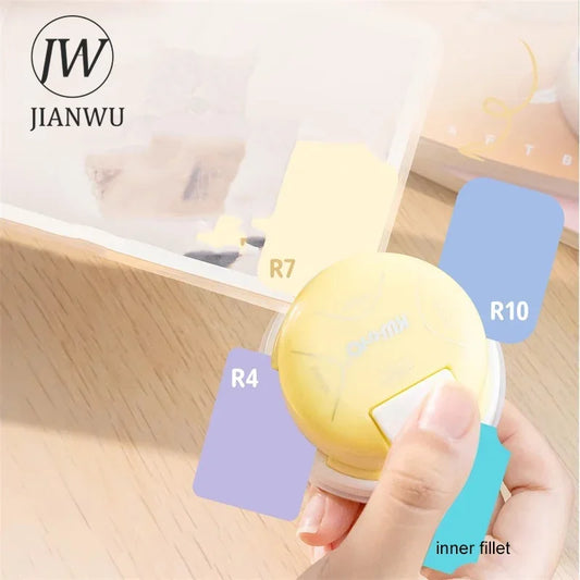 JIANWU Multifunctional Four-in-one Corner Rounder Material Collage Cutting Tool Creative DIY Journal Student Supplies Stationery
