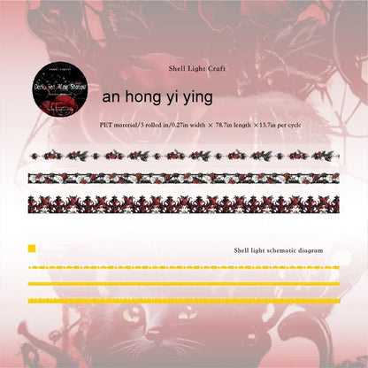JIANWU The Shadow of The Underworld Series Vintage Lace Flower Landscape Material Collage Tape Set Creative Journal Stationery