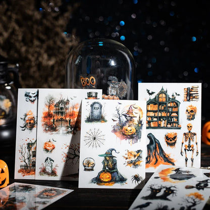 JIANQI 5 pcs pvc Stickers Dark Gothic style Creative Waterproof Adhesive DIY Hand Made Collage Junk Journal Scrapbook Supplies