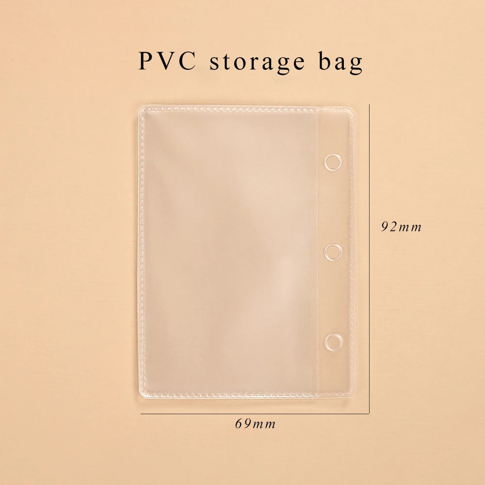 JIANWU Cute Mini 3 Ring Loose-leaf Book Transparent Portable Student Journal Binder Notebook Kawaii Stationery School Supplies