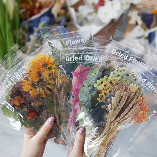 JIANQI 6pcs Large size Flowers Deco Stickers Scrapbooking Styling Junk Journaling Toy Aesthetic School DIY Stationery Stickers