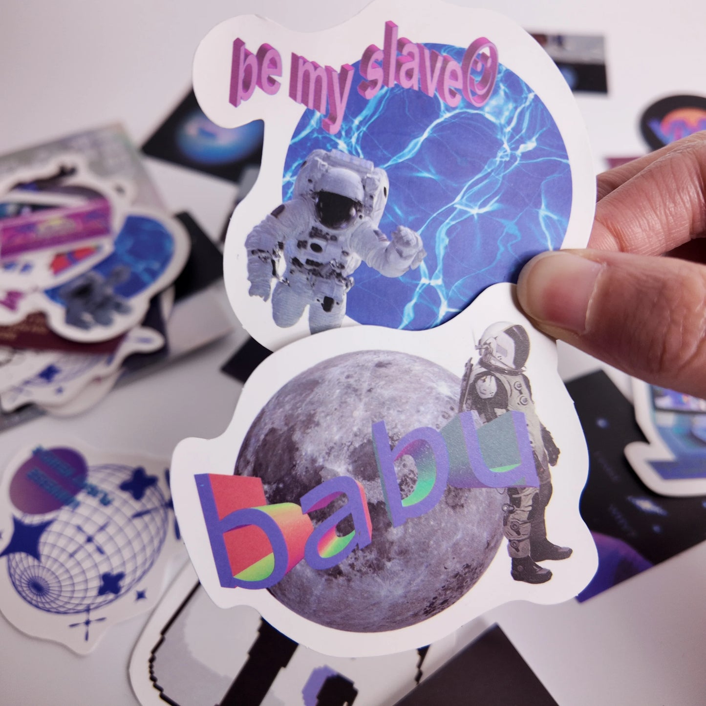 JIANQI 40pcs Ins Astronaut Planet Stickers Earth Cool Decals for Laptop Phone Scrapbooking Journal DIY Sticker Decorative Label