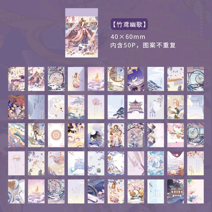 JIANQI 50 pcs Stickers Stickers book Cartoon animation Decorative Scrapbooking material Adhesive Diy Sticker for Diary Album