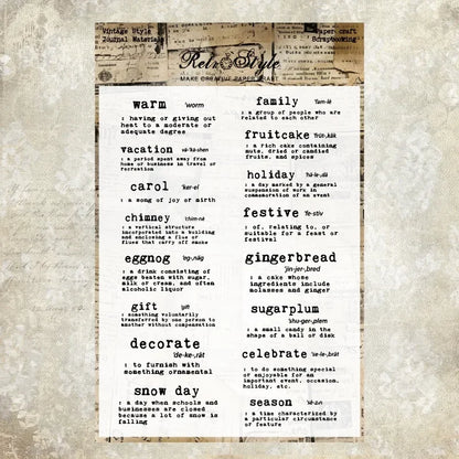 JIANWU Vintage English Text Label Material Collage Transparent Silicone Stamp Creative DIY Journal Student Supplies Stationery