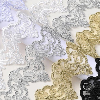 1Yard Lace Trim Wedding Dress Veil Sequins Lace Fabric  Costume Accessories 9.2cm Wide