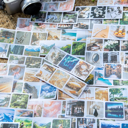 JIANQI 30pcs/pack 90patterns/pack Daily Scenery Stickers Book Scrapbooking Junk Journal Creative Stationery DIY Deco Stickers