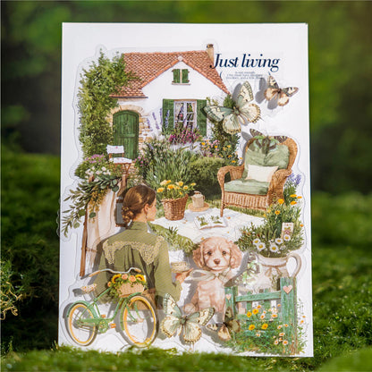 JIANQI 30 pcs INS Field life landscape Stickers Diy Diary Scrapbooking Stickers Festival Birthday Party Gift Decorations Labels