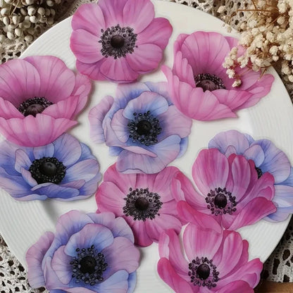 10pcs Flower plants Stickers Cute Craft Supplies Collage Junk Journal Scrapbooking Supplies Stickers School Stationery