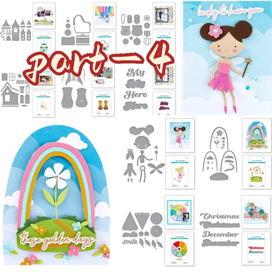 Cute Elves Rainbow 2025 NEW Cutting Dies Scrapbook Diary Decoration Stencil Embossing Template DIY Greeting Card Handmade