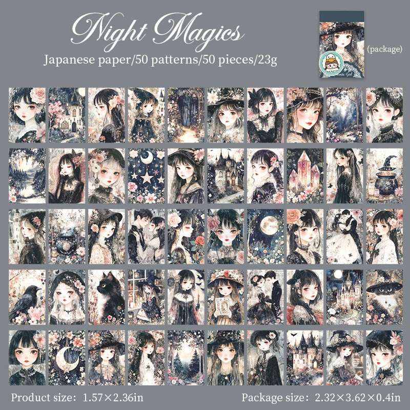 JIANQI 50 pcs Romantic girl Stickers book Old Adhesive Diy Scrapbooking Diary Album accessories Diy junk journal supplies