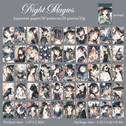 JIANQI 50 pcs Romantic girl Stickers book Old Adhesive Diy Scrapbooking Diary Album accessories Diy junk journal supplies