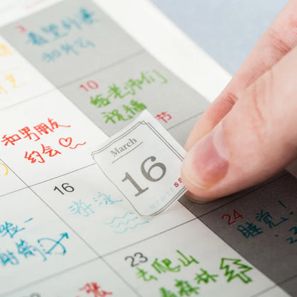 JIANQI Calendar Sticker 365 day date Stick Labels Decorative Scrapbooking Diary Album Planner hand made Collage material