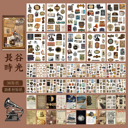 JIANQI 50 pcs Material Paper Sticker Sets Diy Scrapbooking junk journal Hand made Planner Collage material Craft Supplies