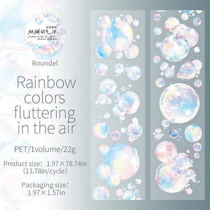 JIANQI 50mm*2m PET Bubble Tape Stickers Creativity Scrapbooking Hand Account Adhesive hand made Diy Junk Journal Craft Supplies