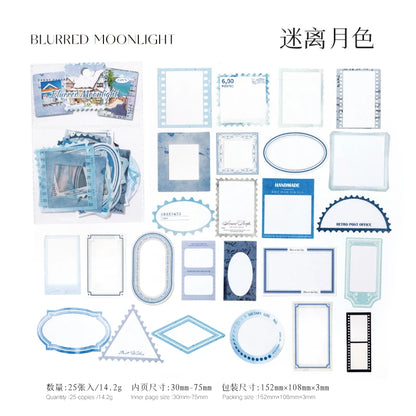 JIANQI 25pcs/pack Framework Decorative Stickers Scrapbooking Diary Deco Junk Journal Stationery Ins Style Stationery Stickers