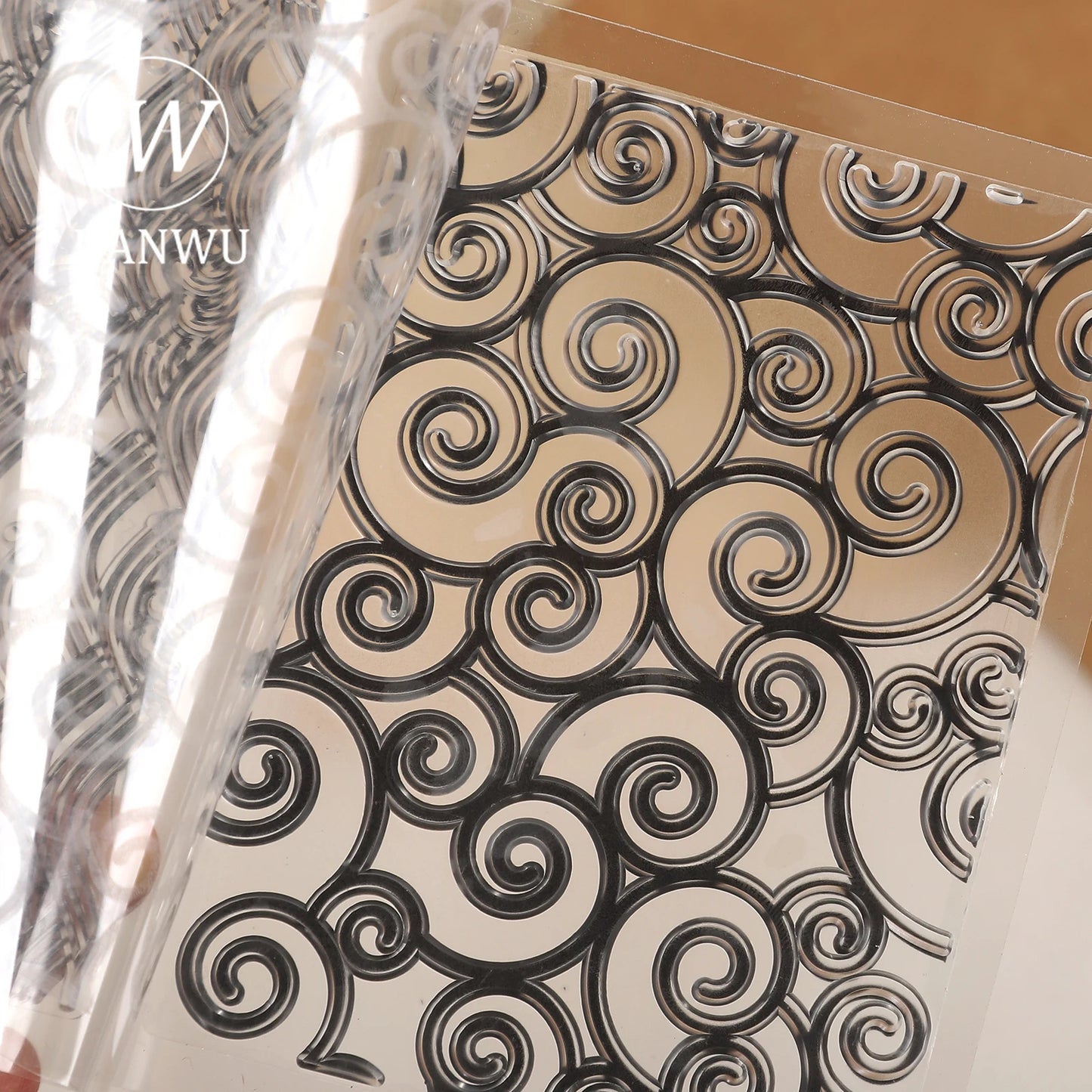 JIANWU Vintage Wave Lace Pattern Landscape Material Collage Silicone Stamp Creative DIY Journal Student Supplies Stationery