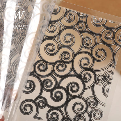JIANWU Vintage Wave Lace Pattern Landscape Material Collage Silicone Stamp Creative DIY Journal Student Supplies Stationery