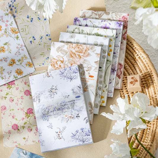 JIANQI 30pcs Vintage Flowers Stickers Decor Scrapbooking supplies DIY Scrapbook Decor Junk Journal Planner Art paper