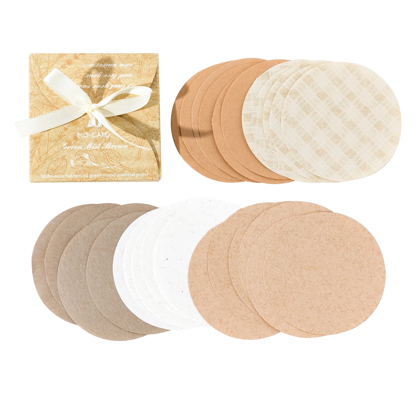 JIANQI 30pcs/lot Memo Pads Material Paper Solid Color Round Junk Journal Scrapbooking Cards Retro Background Decoration Paper