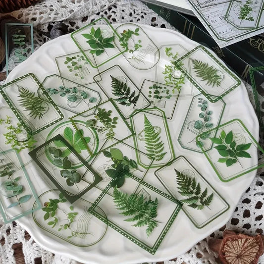 JIANQI 30 pcs/pack Vintage Flower Plant Framework Stickers aesthetic Creativity Decor Junk Journal Scrapbooking Supplies