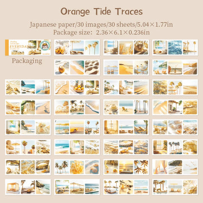 JIANQI 30pcs/pack 90patterns/pack Daily Scenery Stickers Book Scrapbooking Junk Journal Creative Stationery DIY Deco Stickers