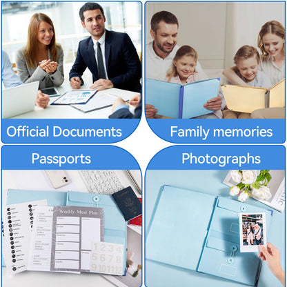 Document Organizer Folio with 12 Pockets Envelopes in Case I Go Missing Binder Important FileOrganizer Comes Labels Sticker