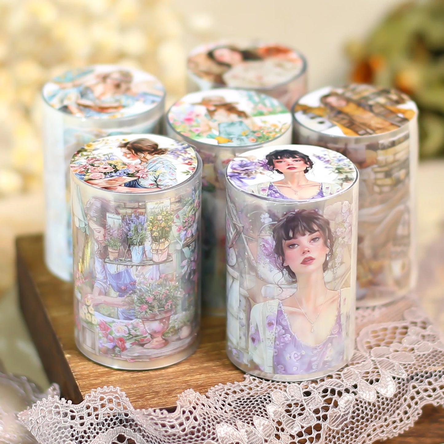 JIANQI 60mm*2m PET Girl's life Tapes Sticker Decorative collage Adhesive Diy Scrapbooking hand made Masking tape Stickers