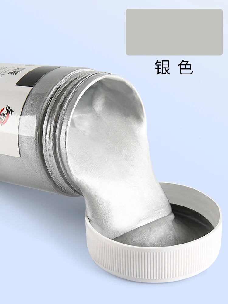 Metallic Acrylic Paint Silver Gold DIY Hand Painted Wall Painting Shoes Stone Statue Waterproof and Fading Graffiti Paint
