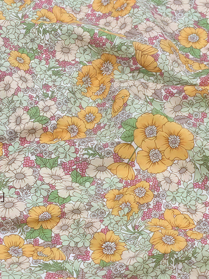 145x50cm Pastoral Floral Poplin Cotton Fabric DIY Children's Wear Cloth Make Bedding Quilt Decoration Home
