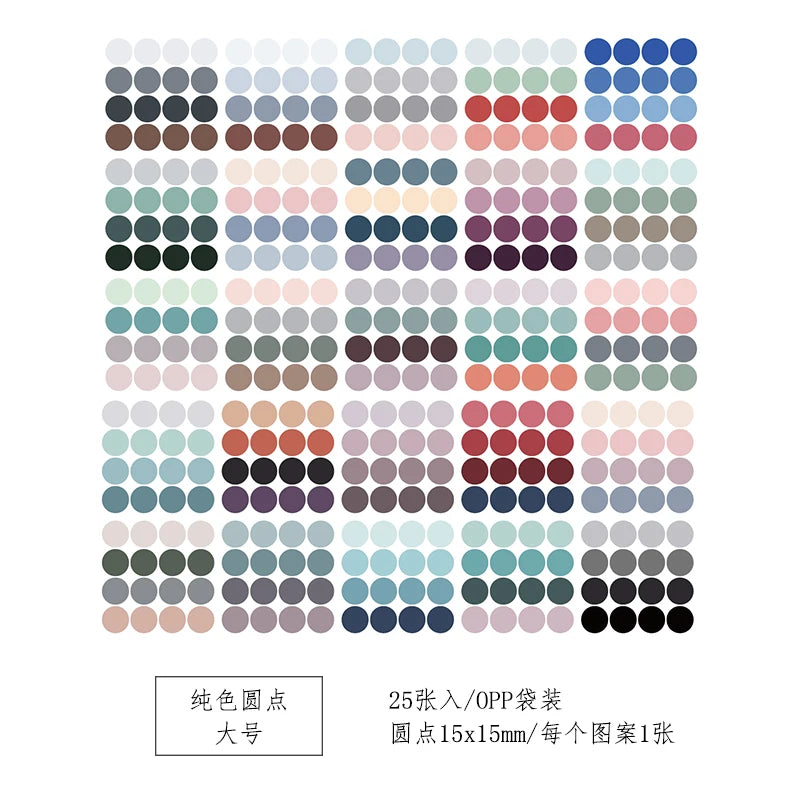 100 Sheets Watercolor Polka Dot Sticker Bullet Journaling Accessories Scrapbooking DIY Color Label Washi Sticker Stationery Gift