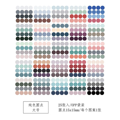100 Sheets Watercolor Polka Dot Sticker Bullet Journaling Accessories Scrapbooking DIY Color Label Washi Sticker Stationery Gift