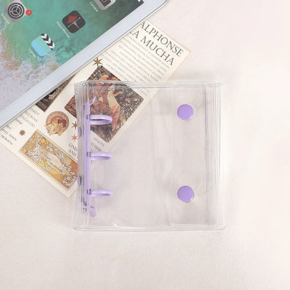JIANWU Double Buckle A8Mini 3-hole Transparent Loose Leaf Material Storage Notebook Creative Journal Student Supplies Stationery