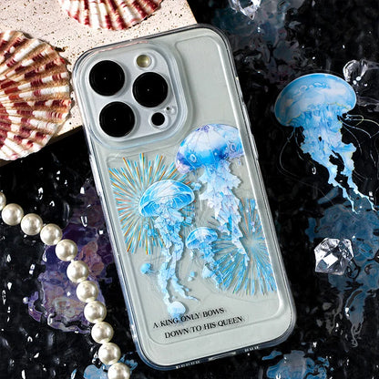 JIANQI 30 pcs Die cutting sticker jellyfish series Dreamlike watercolor jellyfish ocean hand tent DIY decor scrapbook material