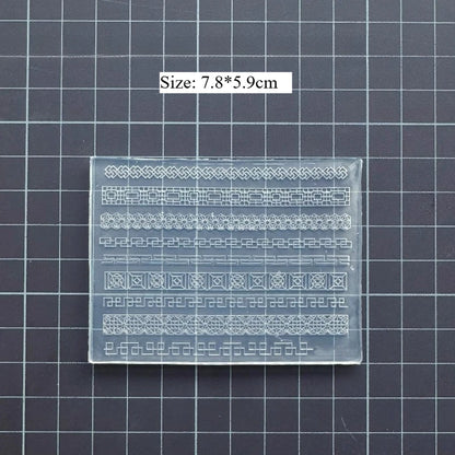 Lace relief patterns Chinese style patterns sweater texture silicone mold DIY Ultra-light clay doll Clothing Texture making tool