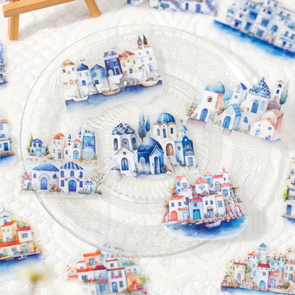 JIANQI 30pcs city Landscape Material Stickers Scrapbooking Junk Journal Creative Stationery DIY Deco Stickers School Supplies