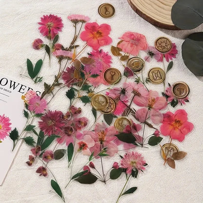 JIANQI 40 pcs Dried Flower Collection Record PET Stickers Decorative handmade Scrapbooking Material Diary Album Craft Supplies