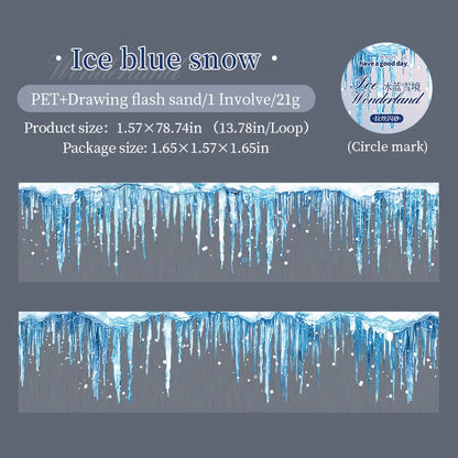 JIANQI 40mm*2m PET Frozen Adventure scenery Tapes Sticker Decorative collage Adhesive Diy Scrapbooking hand made Masking tape
