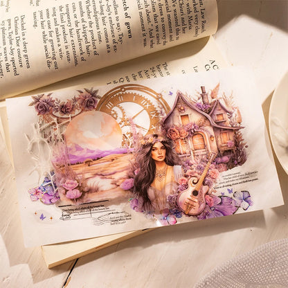 JIANQI 30pcs/pack Bohemian girl PET Stickers DIY Scrapbooking Decor Photo Album Creative Stationery Collage Materials Stickers