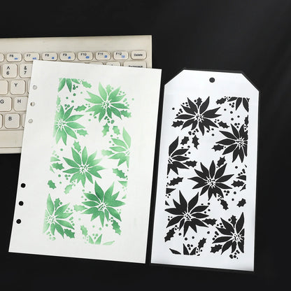 JIANWU Vintage Plant Flower Snowflake Halloween Christmas Material Embossed Stencil Masking Sheet Creative Journal Stationery