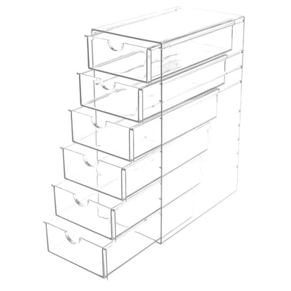 4/5Layer Acrylic Drawer Organizer Stationery Storage Box Glasses Clear Desk Makeup Hair Display Pencil Holder Office Student