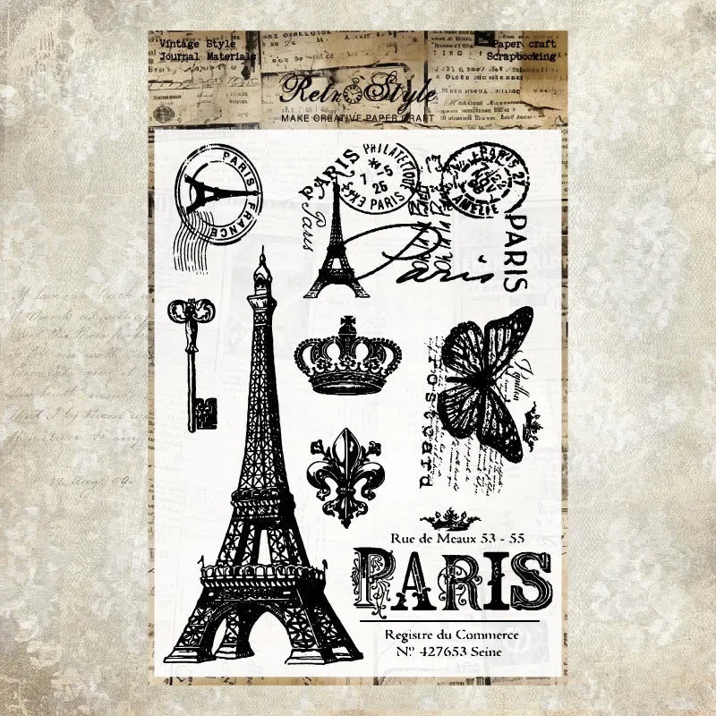 JIANWU Vintage English Text Label Material Collage Transparent Silicone Stamp Creative DIY Journal Student Supplies Stationery