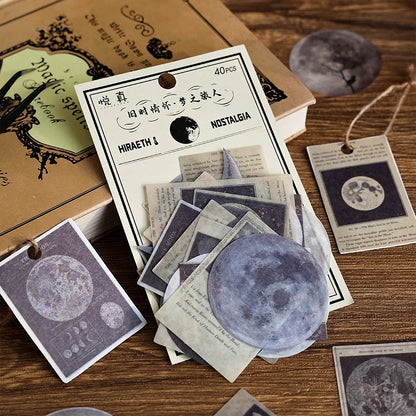JIANQI 40pcs/pack Vintage Washi Paper Stickers Kit for DIY Scrapbooking Art Collage Album Creative Stationery Craft Stickers