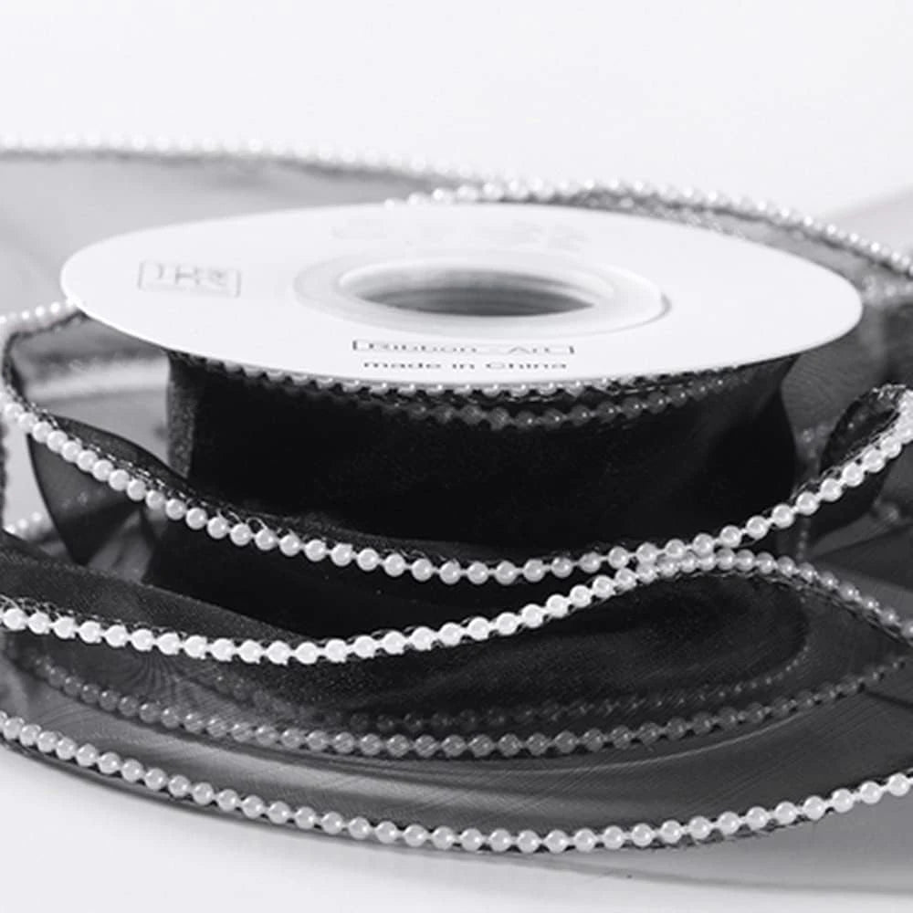 5 Yards Pearl Edged Fishtail Yarn Pleated Wave Handmade DIY Flower Packaging Cake Ribbon Lace 4CM Wide