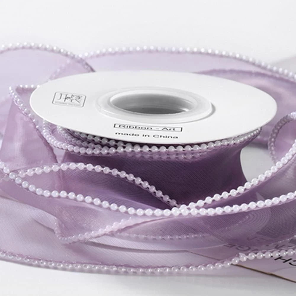 5 Yards Pearl Edged Fishtail Yarn Pleated Wave Handmade DIY Flower Packaging Cake Ribbon Lace 4CM Wide