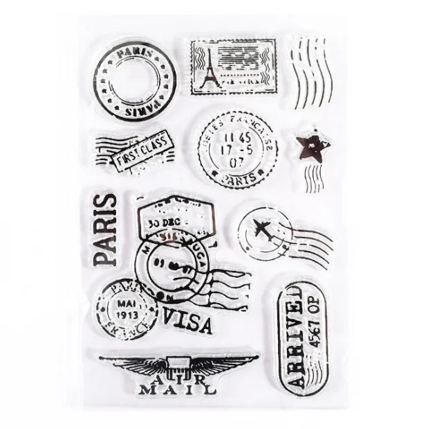 JIANWU Minimalist Black White Transparent Stamp Creative Retro Scrapbooking Journal Decoration Silicone Seal Stationery Supplies
